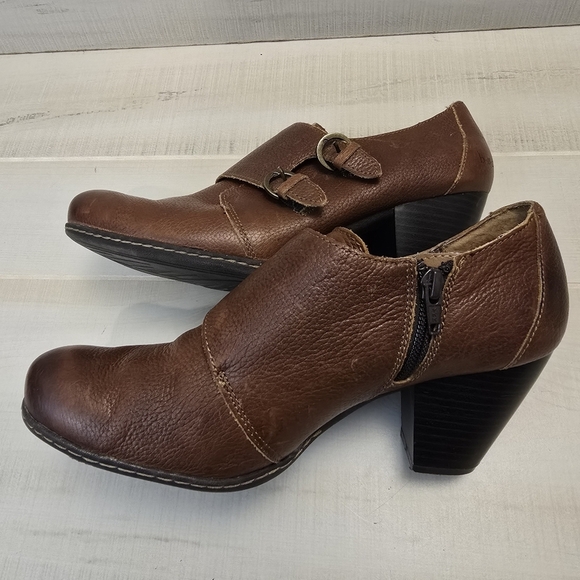{8.5} B.O.C. Shootie Boot Double Monk Buckle Strap Brown Women's - Picture 9 of 16